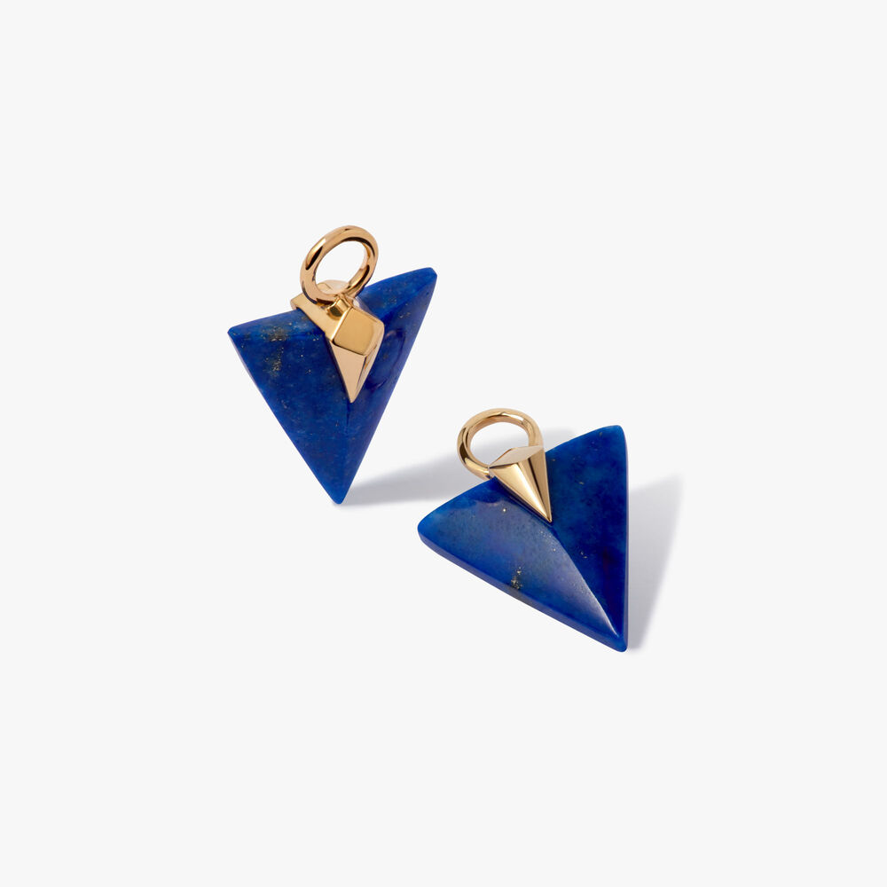 Deco 18ct Yellow Gold Lapis Lazuli Arrow Earring Drops | Annoushka jewelley